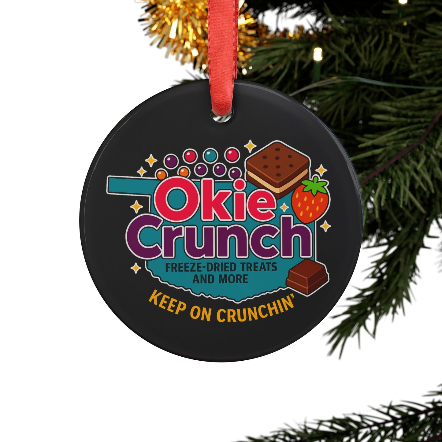 Annual Okie Crunch Freeze-dried Treats Acrylic Ornament